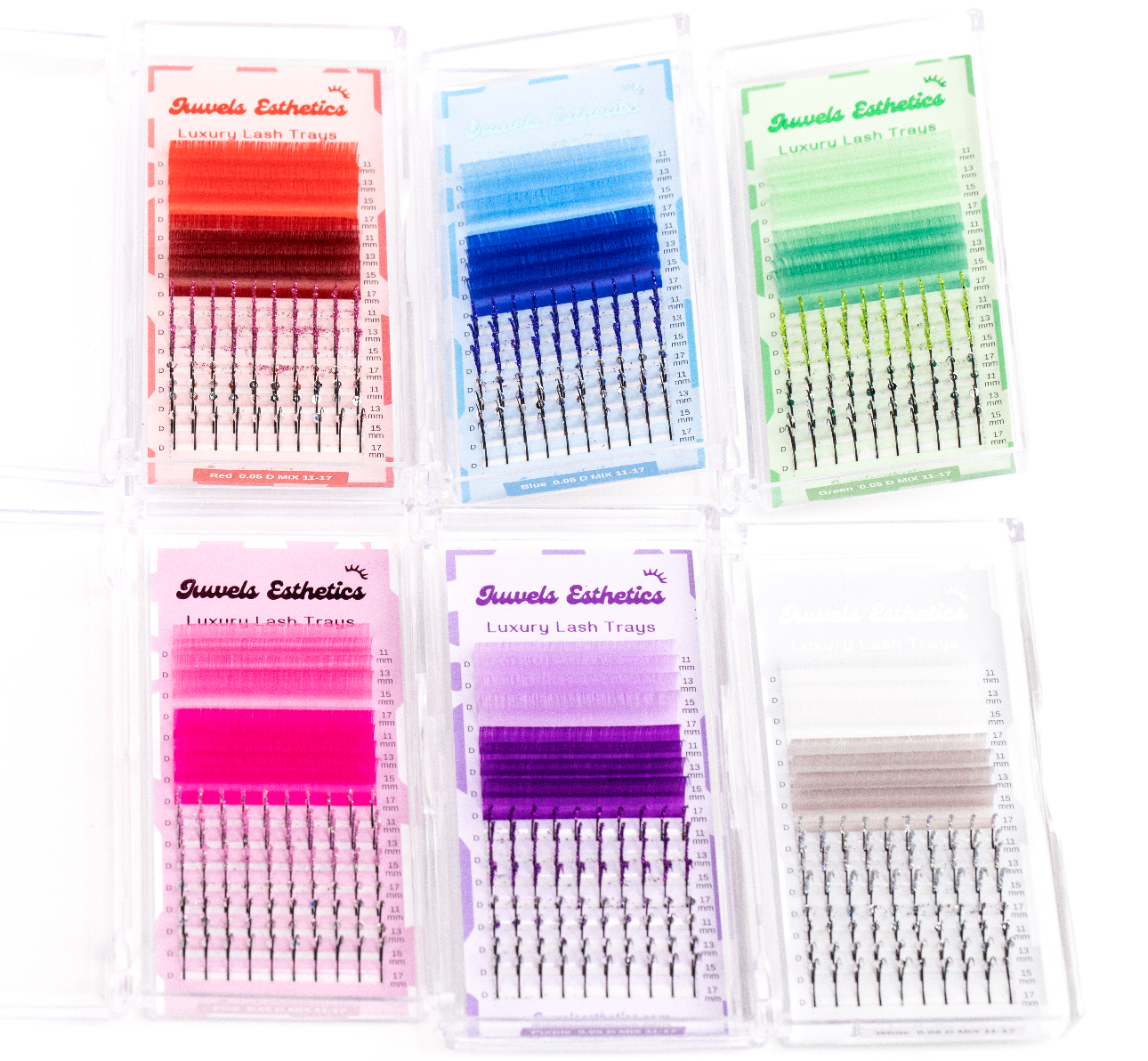 Colored lash trays